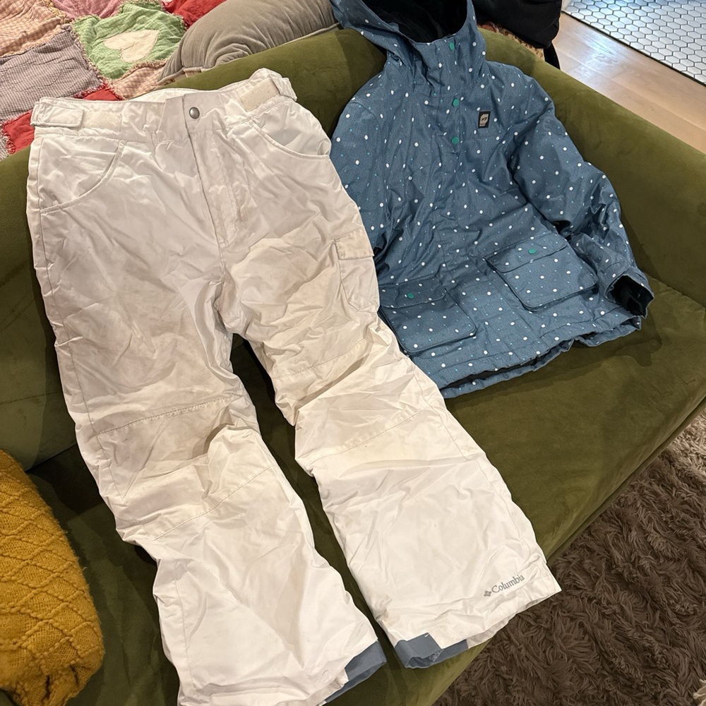 Orage ski jacket size 12 Columbia Kids Snow White Pants size 14/16